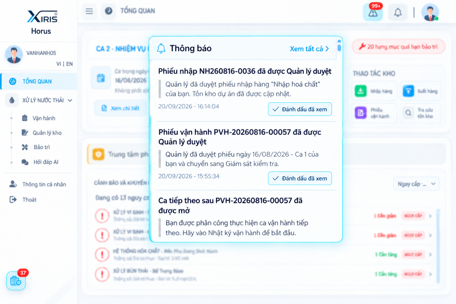 Cảnh báo sớm và dự báo vận hành